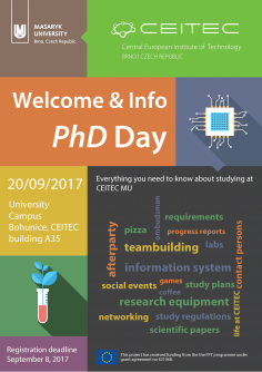 CEITEC MU Welcome & Info PhD Day 2017