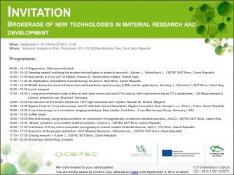 Conference "Brokerage of new technologies in material research and development"