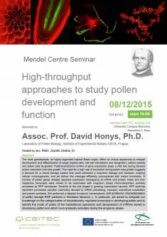 Mendel Centre Seminar - High-throughput approaches to study pollen development and function