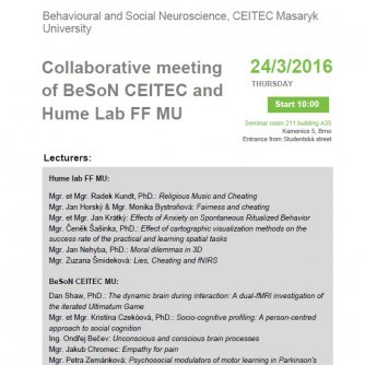 Collaborative meeting of BeSoN CEITEC and Hume Lab FF MU