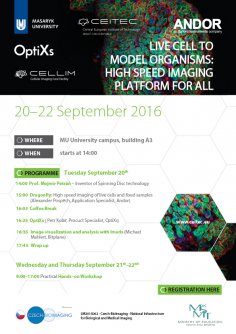 Workshop Live cell to model organisms: high speed imaging platform for all